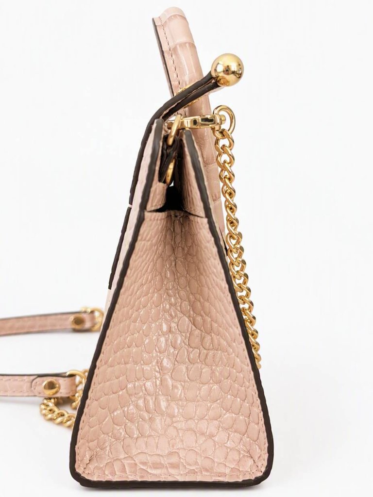 Euc Strathberry Nano Tote Peony Pink Croc Embossed — image 3 of 6